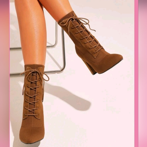 Knit Chunky Heel Sock Bootie - Picture 6 of 6